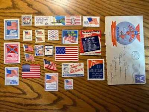 USA Patriotische Flagge Briefmarken Lot Amerikanismus kaufen American God Bless America - Bild 1 von 1