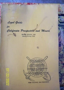 Legal Guide for California Prospectors and Miners 1965 - Picture 1 of 4
