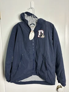 NEU Vintage Disney World Mickey Mouse blau Kapuze gefüttert Zip Jacke Jugend XL - Bild 1 von 16