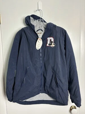 NUEVA Chaqueta De Colección Disney World Mickey Mouse Azul Con Capucha Forrada Cremallera Juvenil XL Foto 1 de 4