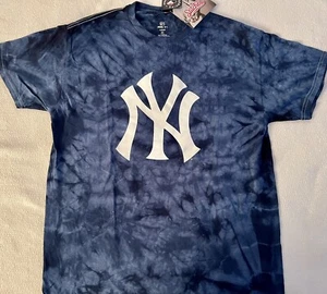 NY YANKEES SHIRT LARGE BLAU TIE DYE STITCHES MLB BASEBALL - Bild 1 von 6