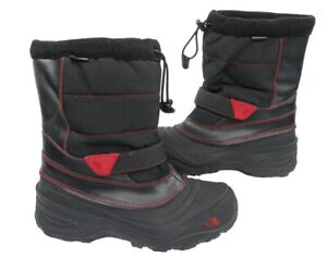 North Face Black Heat Seeker 200 Gram Waterproof Snow Boots Kids Youth Boys 6