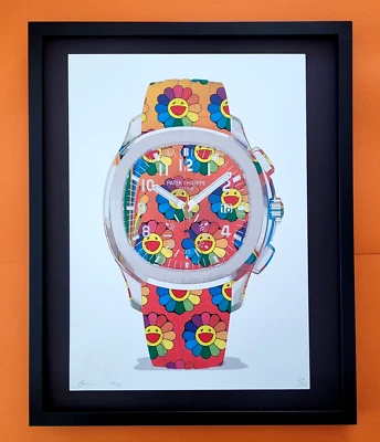 🔥 Arte Pop Death NYC Grande Enmarcado 16x20 pulgadas Certificado de Autenticidad Patek Philippe Murakami Certificado de Autenticidad FL Foto 1 de 4