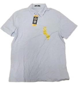 Member's Mark Men's Striped Cotton Polo Medium Blue - Picture 1 of 1