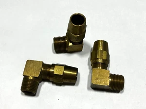 (3) 1369x8x8 WEATHERHEAD Brass 1/2" x 1/2" 90 Degree Male Elbow - Picture 1 of 7