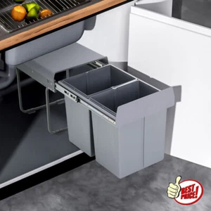 Pull Out Kitchen Bin Soft Close Sliding Recycling Waste Cabinet Cupboard 30/40L - Picture 1 of 37