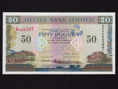 Northern Ireland:P-338,50 Pounds,1997 * Ulster Bank * UNC * - Image 1 of 2