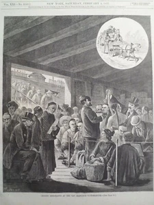Chinese Immigrants San Francisco Custom House Docks Ship Harper’s Weekly 1877 - Picture 1 of 2