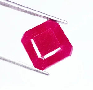 Piedras preciosas sueltas certificadas de 8,42 quilates de berilo rojo natural (bixbite) corte cuadrado opaco - Imagen 1 de 9