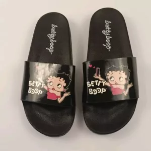New Betty Boop Slides Sandals Slippers Black Sz 7 - Picture 1 of 6
