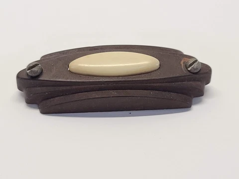 Vintage Art Deco Door Bell Button Ringer Buzzer Restoration Hardware Bakelite Cover
