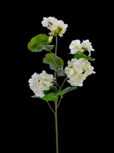 Artificial 26" real touch geranium stem silk flower arrangements WHITE - Picture 1 of 2