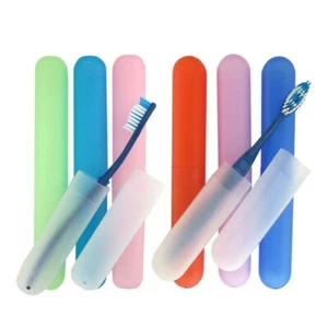 8 Pc Toothbrush Holders Set Cover Case Travel Kit Camping Tube Plastic Box New - Picture 1 of 1