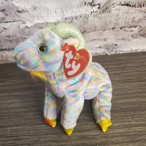Ty Zodiac Goat Capricorn Beanie Baby Rainbow Colored 2000 Tie Dye MWMTs - Picture 1 of 7