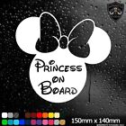 Princess On Board Sticker Minnie Mouse Disney Vinyl Decal Cute Car Window Bumper