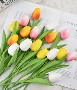 Tulipán artificial con flor falsa toque real para decoración del hogar y fiesta COMPRA 2 OBTÉN 1 GRATIS - Imagen 1 de 37