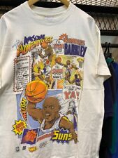 Vintage Charles Barkley Phoenix Suns Comics NBA White T-shirt VM1258