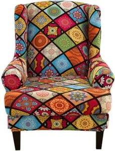 Highdi Wingback Chair Covers 2 Piece Stretch Wing Chair Slipcover Washable Sofa - Picture 1 of 8