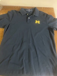 Preowned Men’s Vineyard Vibes University Of Michigan Blue Polo Size M - Picture 1 of 9