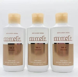 3-PCS Bath & Body Works MUSK No. 1 Cleanse Shower Gel Body Wash 10 Fl Oz NEW! - Picture 1 of 2