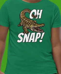 Oh Snap Funny Alligator Gator Crocodile Animal Lover Graphic Kids Unisex T-Shirt - Picture 1 of 14