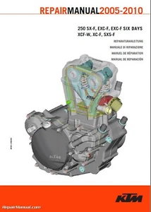 2005-2010 KTM 250SX-F Motorcycle Engine Repair Manual Paper - Picture 1 of 1