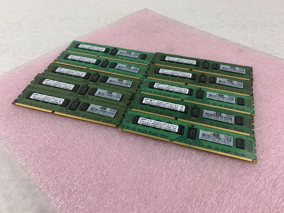 Samsung 20GB Kit 10x2GB 2Rx4 PC3-10600R-09-10-P0 Server RAM M393B5673EH1 - Image 1 of 4