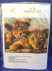 PIXELHOBBY LION CUBS 9 BASEPLATE MOSAIC PIXEL ART KIT #9BP55 15" x 12" NEW - Picture 1 of 6