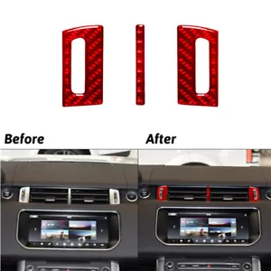Red Carbon Fiber Center Air Vent Cover Trim For Land Range Rover Sport 2014-2017 - Picture 1 of 17