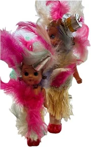 2 Vintage Antique 1920's Celluloid Japan Carnival doll Flapper Doll 7” & 5” - Picture 1 of 8