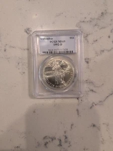 1992 D Columbus Quincentenary PCGS MS 69 Silver $1 - Picture 1 of 3