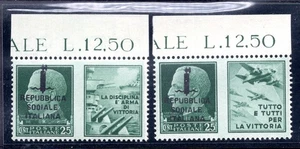 Propaganda di Guerra Cent. 25 n. 25k e 27k varietà "Sooiale" - MNH - Picture 1 of 1