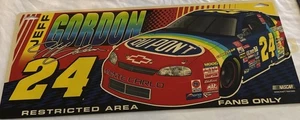 NASCAR 1998 Jeff Gordon #24 Car Restricted Area Fans Only 19”x8” Garage Sign  - Picture 1 of 6