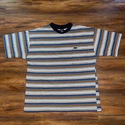 Винтажная мужская футболка O'Neill USA Surf в полоску с коротким рукавом карман 2XL 90-е Oniell - Изображение 1 из 4