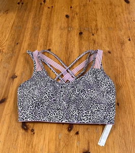 Victoria Sport Active Bra Crossback Small Purple Animal Print Yoga activewear - Picture 1 of 12