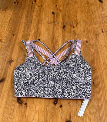 Victoria Sport Active Bra Crossback Small Purple Animal Print Yoga activewear - Image 1 of 4