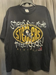 Vintage Pittsburgh Steelers Fans Make The Best Dads 1997 Single Stitch Size L - Picture 1 of 6