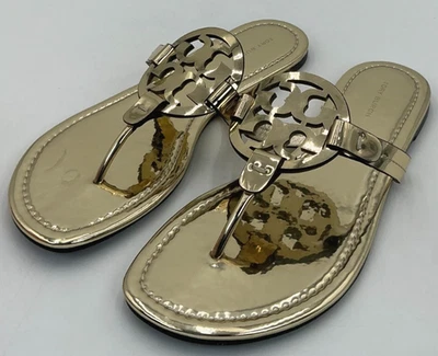 Tory Burch Miller Women's Size 7.5 Gold Leather Sandals NIB - Image 1 of 4