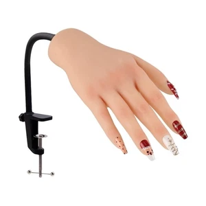 Flexible Silicone Nail Practice Hand with Stand, Colour 3# Right - Practice - Picture 1 of 5