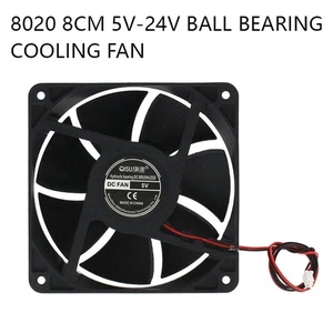 5V-24V Ball Bearing Cooling Fan for PC Case, PSU & Electronic Cooling 8020 8CM - Afbeelding 1 van 6