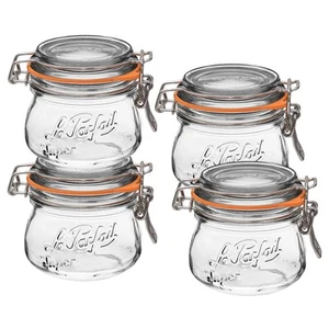 Super Jar, Canning Jars, 250mL French Glass Canning Jar w/Round Body, Glass J... - Picture 1 of 8