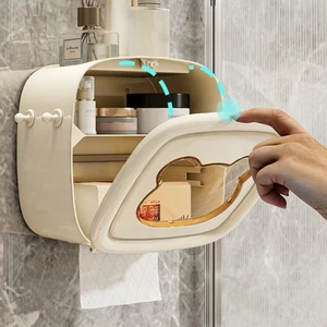 Wand montiert Toiletten papier box Waschlappen-Aufbewahrung sbox Badezimmer - Bild 1 von 11