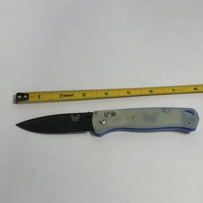 Cuchillo de Bolsillo Benchmade USA 535 Bugout Transparente Azul S30V Hoja Afilada Táctica Foto 1 de 4