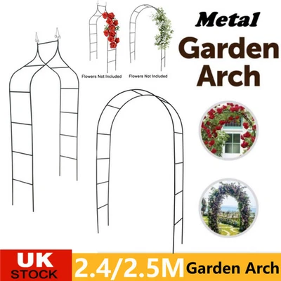 Metal Decorative Garden Arch Heavy Duty Strong Rose Climbing Plants Archway Path