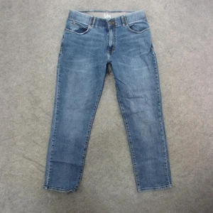 Lee Jeans Uomo 34x30 Blu Dritto Conico Elasticizzato Denim Lavaggio Medio Pantalone Casual - Foto 1 di 12