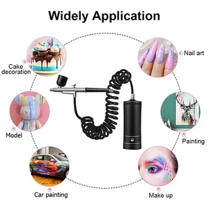 Airbrush Nagel mit Kompressor Tragbar Air Brush für Nails Art Lack Malerei - Bild 1 von 27