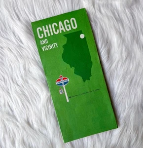VINTAGE STANDARD OIL 1968 CHICAGO & VICINITY STREET TRAVEL ROAD MAP ILLINOIS - Picture 1 of 3