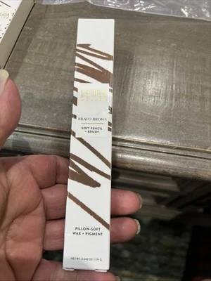 Laura Geller Bravo Brows Soft Pencil + Brush ~Medium Brown~ .042 oz BNIB - Image 1 of 4