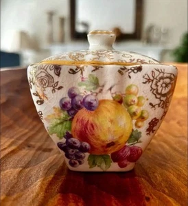 Vintage James Kent | Old Foley Jelly Jar Fruit Gold Trim - Picture 1 of 5