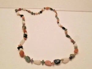 VINTAGE AGATE FREE FORM AND CHIP WITH BRASS BEADS STRANDS  - UNIQUE - Picture 1 of 7